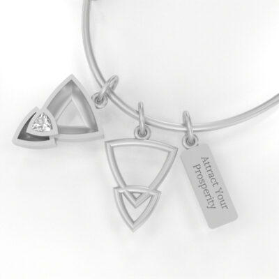 Attract Your Prosperity Bangle Bracelet in Silver - Image 2