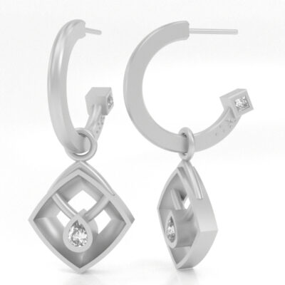 Be Brave Earring Dangles in Silver - Image 3