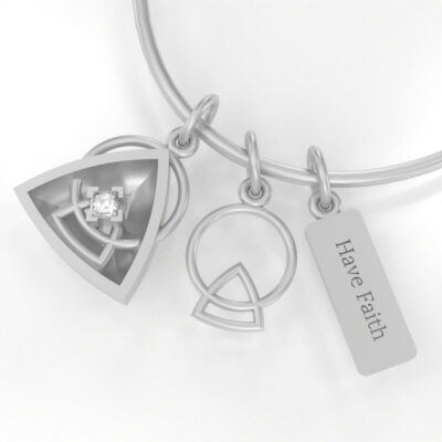 Have Faith Bangle Bracelet in Silver - Image 2