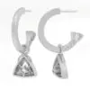 Trillion Diamond Hoop Earrings in Silver - Image 4
