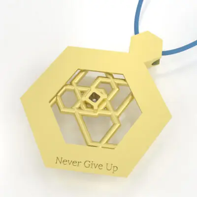 Never Give Up Pendant in Gold - Image 4
