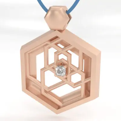 Never Give Up Pendant in Gold - Image 3
