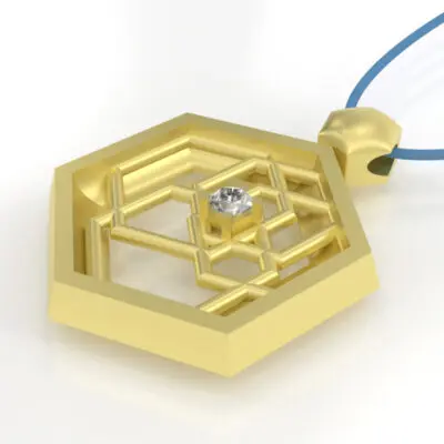 Never Give Up Pendant in Gold - Image 5