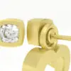 Cushion Diamond Stud Earrings in Gold - Image 5