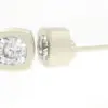 Cushion Diamond Stud Earrings in Gold - Image 3