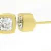 Cushion Diamond Stud Earrings in Gold - Image 2