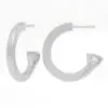 Trillion Diamond Hoop Earrings in Silver - Image 2